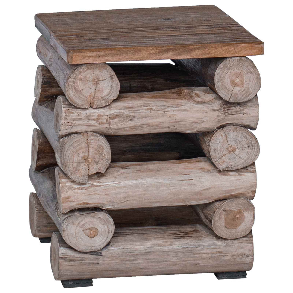 Taburete Natural 30 x 30 x 38 cm Madera de teca maciza