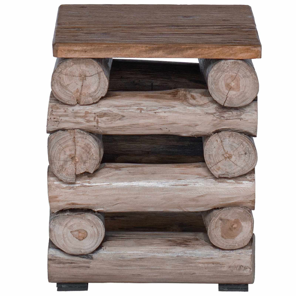 Taburete Natural 30 x 30 x 38 cm Madera de teca maciza