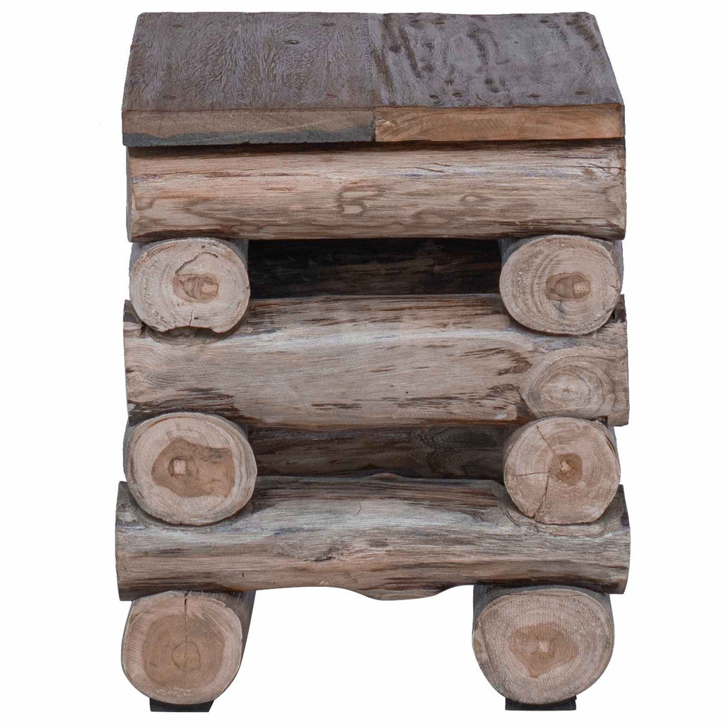 Taburete Natural 30 x 30 x 38 cm Madera de teca maciza