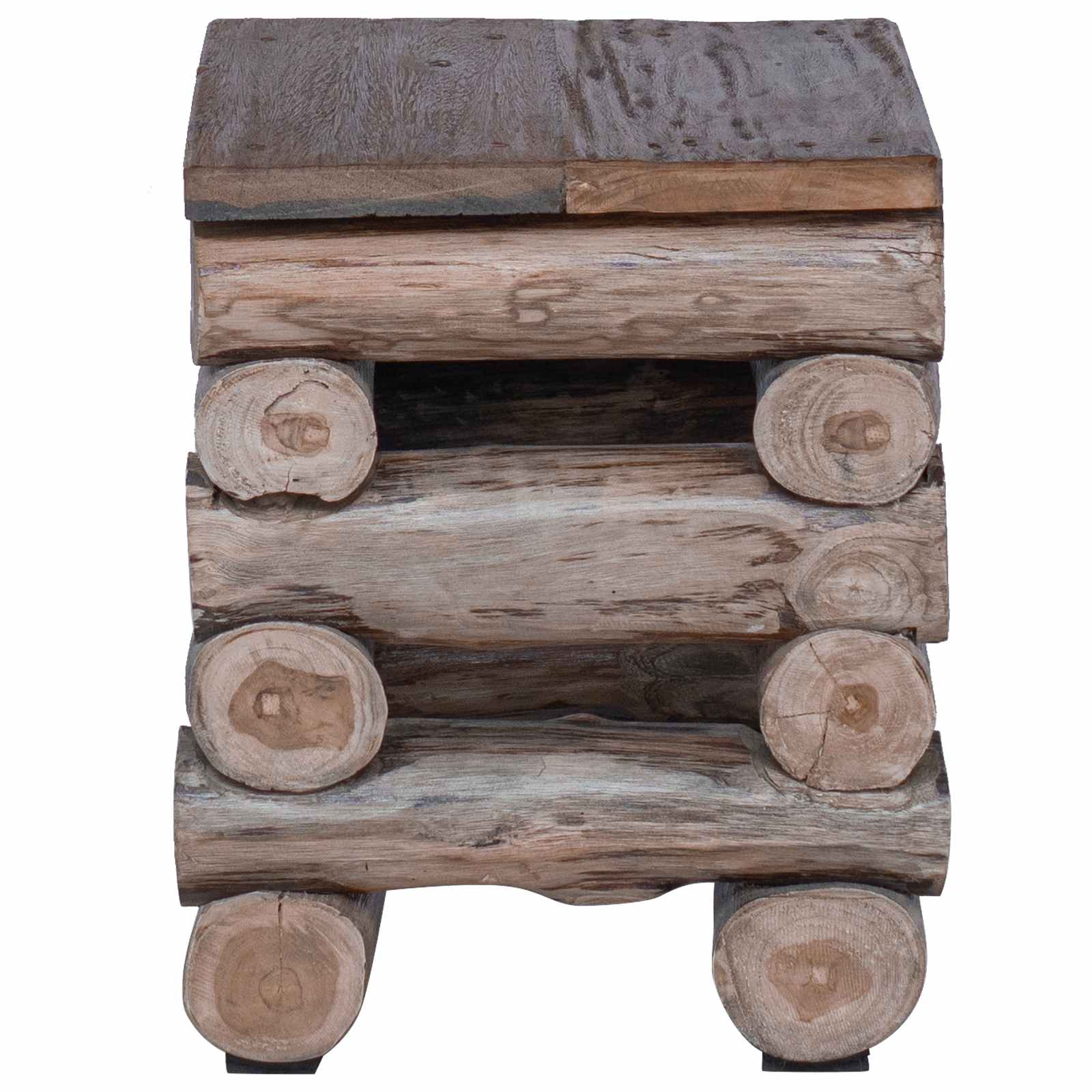 Taburete Natural 30 x 30 x 38 cm Madera de teca maciza