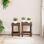 Soporte de plantas 2 pcs Marrón 70 x 11 x 27 cm Madera de Caoba