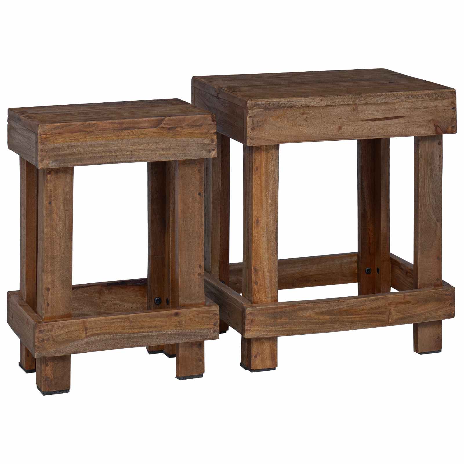 Soporte de plantas 2 pcs Marrón 70 x 11 x 27 cm Madera de Caoba