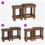 Soporte de plantas 2 pcs Marrón 70 x 11 x 27 cm Madera de Caoba