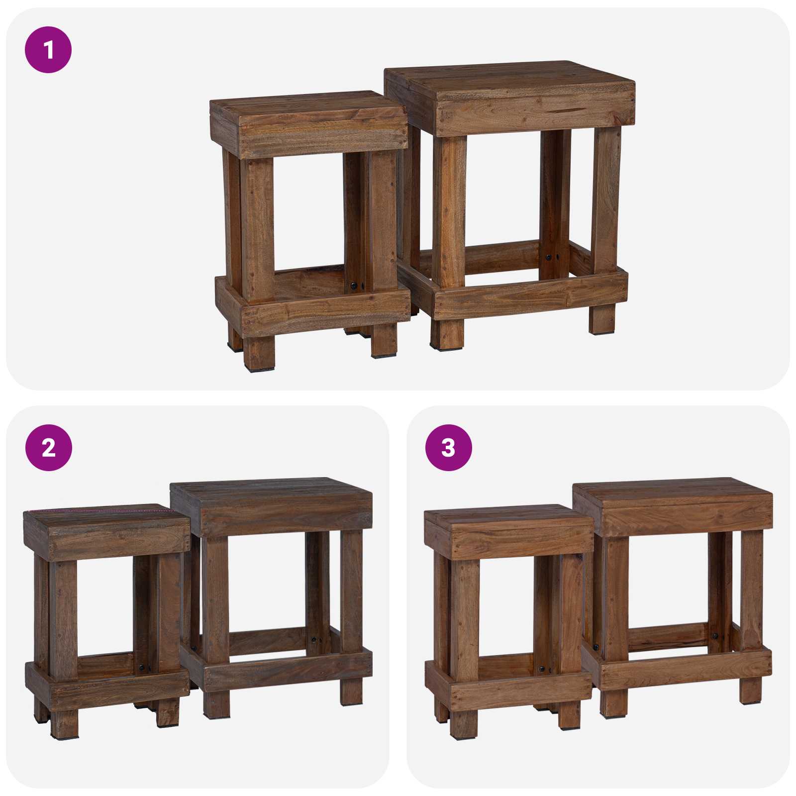 Soporte de plantas 2 pcs Marrón 70 x 11 x 27 cm Madera de Caoba