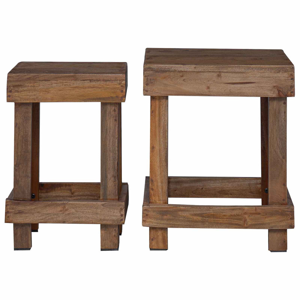 Soporte de plantas 2 pcs Marrón 70 x 11 x 27 cm Madera de Caoba