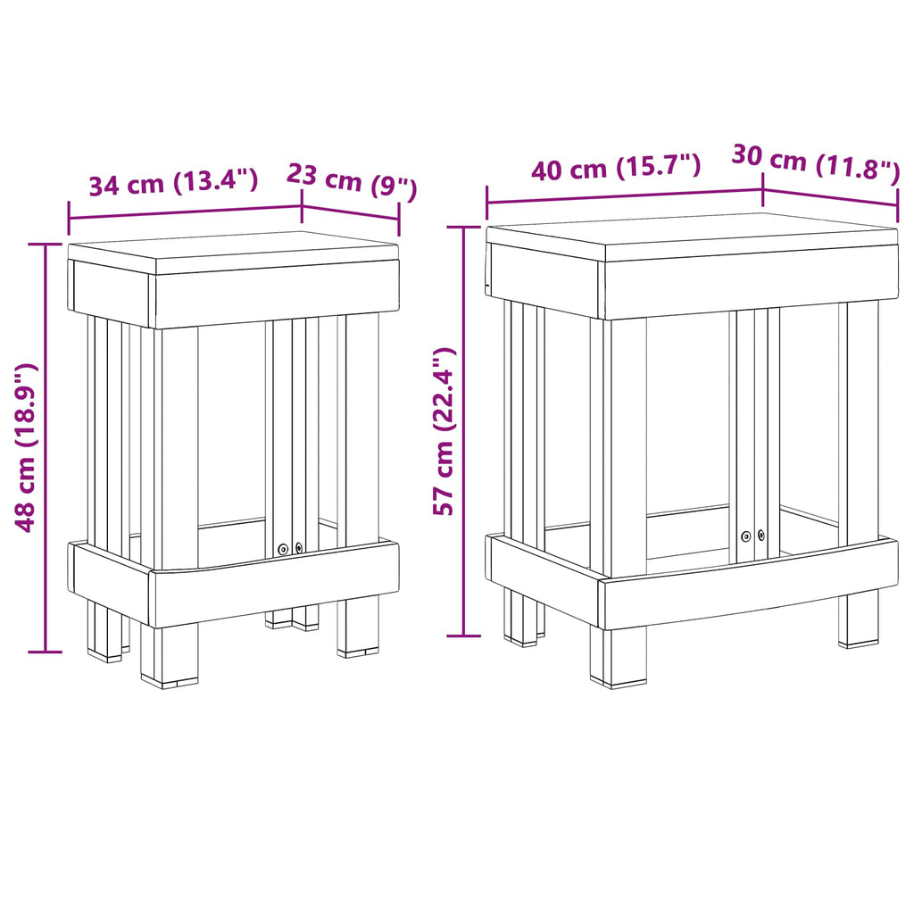 Soporte de plantas 2 pcs Marrón 70 x 11 x 27 cm Madera de Caoba