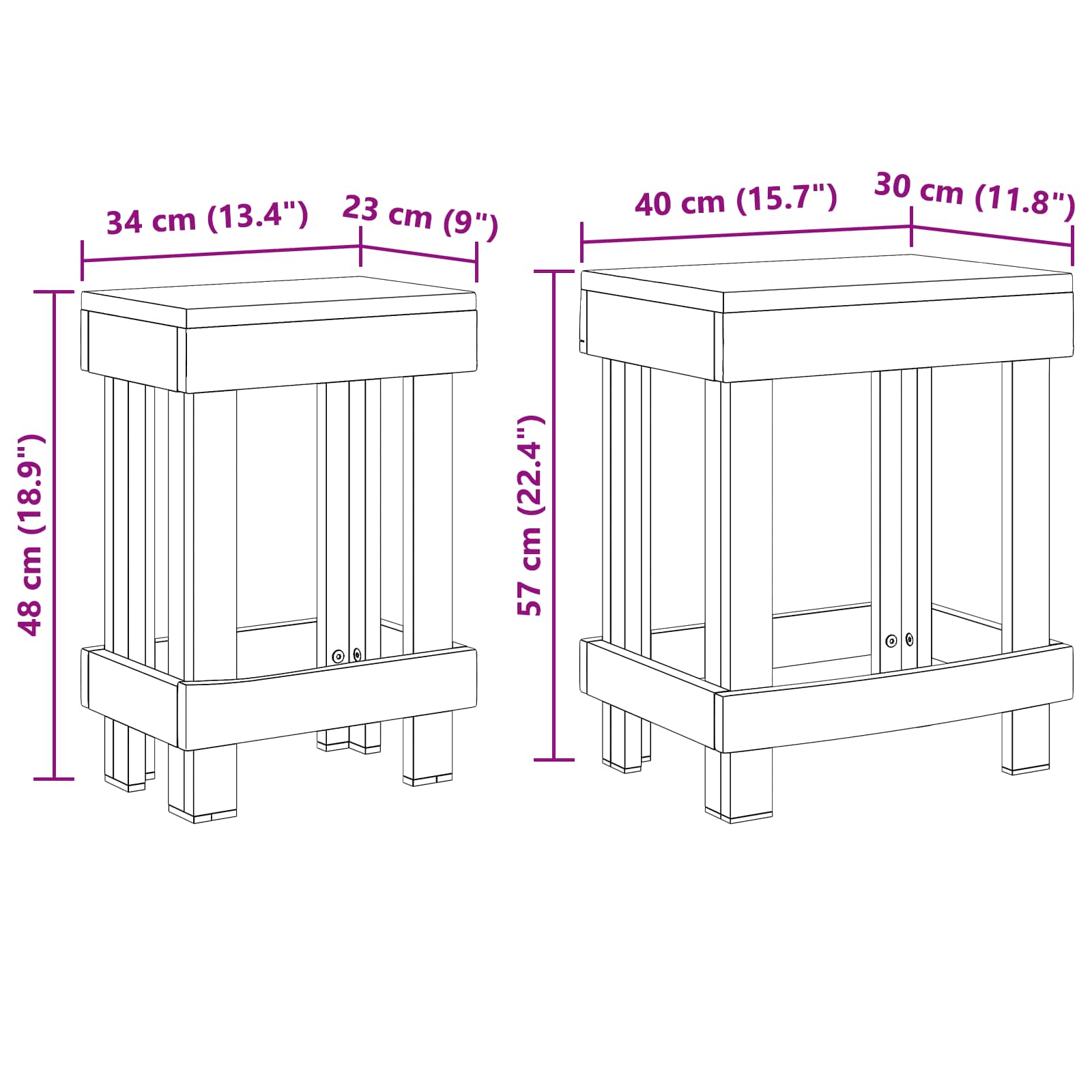 Soporte de plantas 2 pcs Marrón 70 x 11 x 27 cm Madera de Caoba