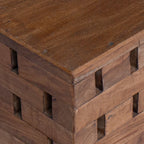 Taburete Natural 29 x 29 x 48 cm Madera maciza recuperada
