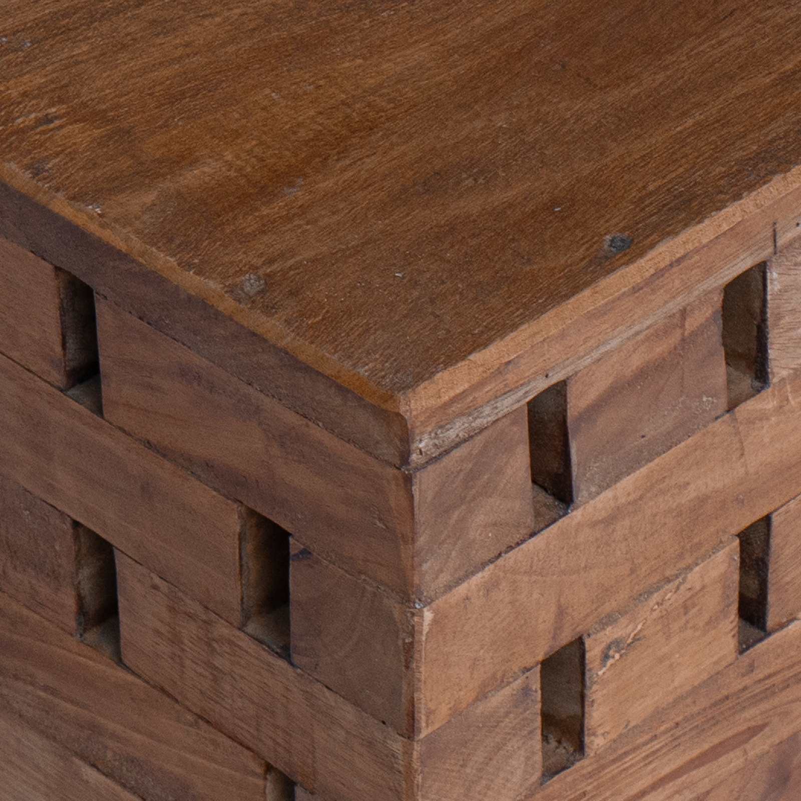 Taburete Natural 29 x 29 x 48 cm Madera maciza recuperada