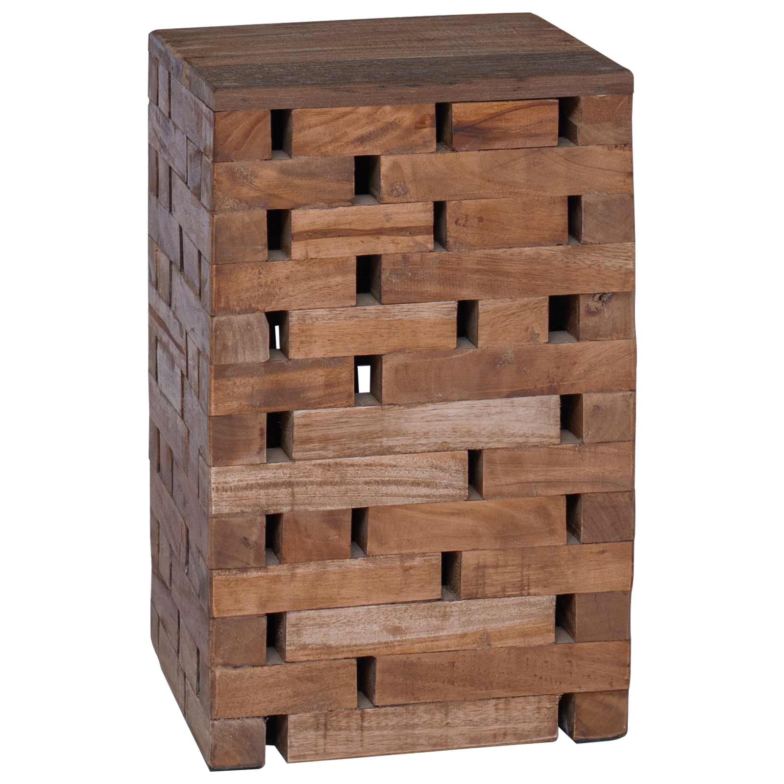 Taburete Natural 29 x 29 x 48 cm Madera maciza recuperada