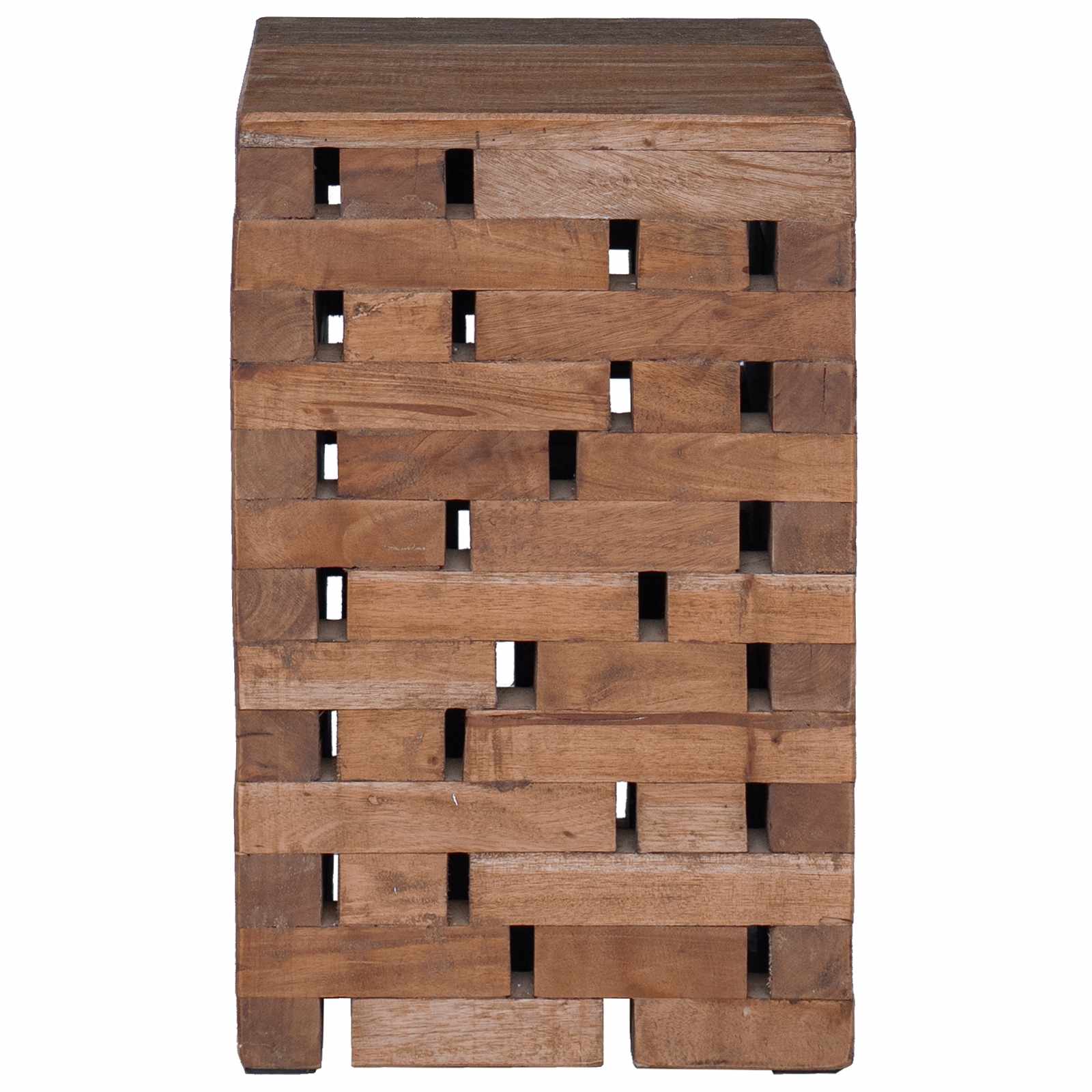 Taburete Natural 29 x 29 x 48 cm Madera maciza recuperada