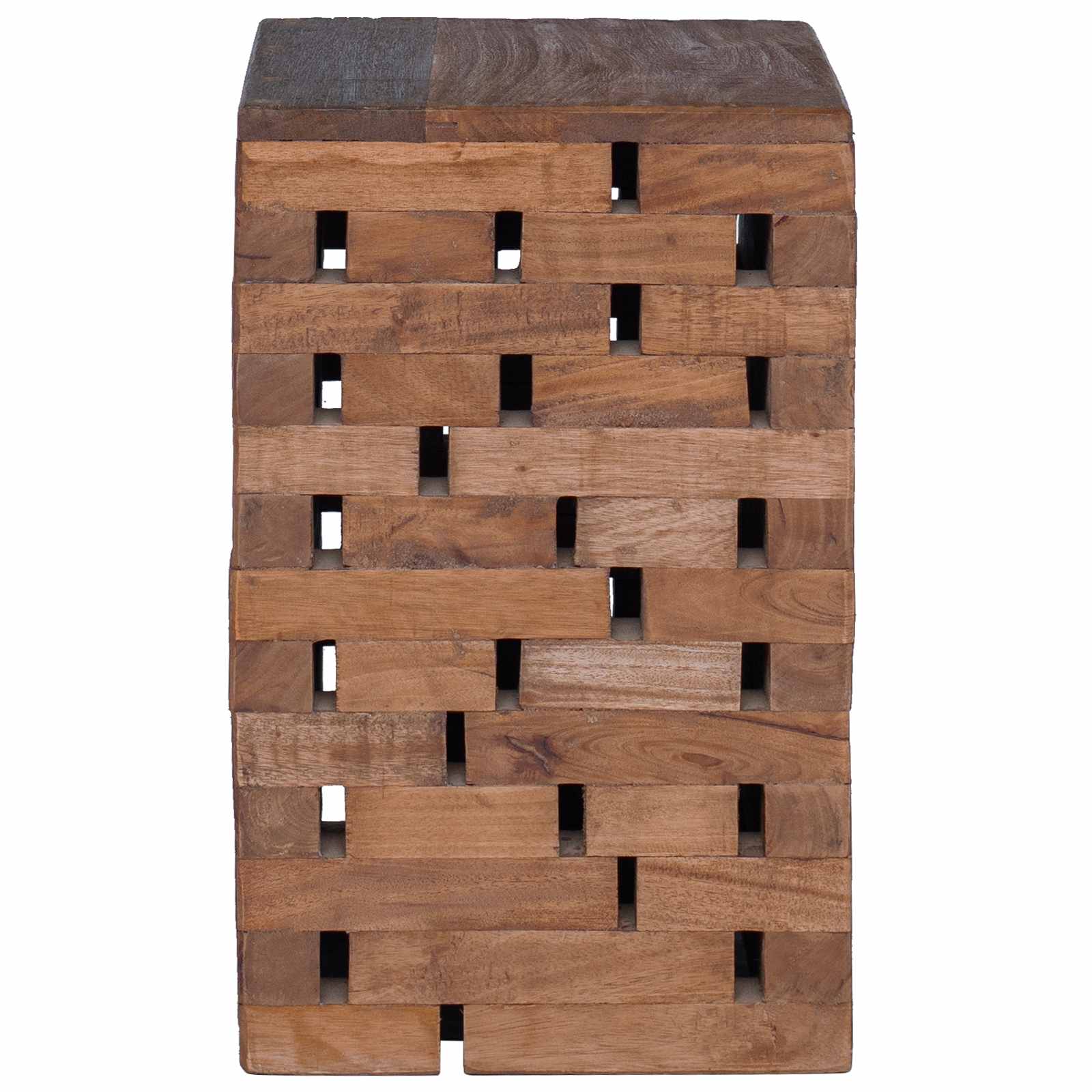 Taburete Natural 29 x 29 x 48 cm Madera maciza recuperada