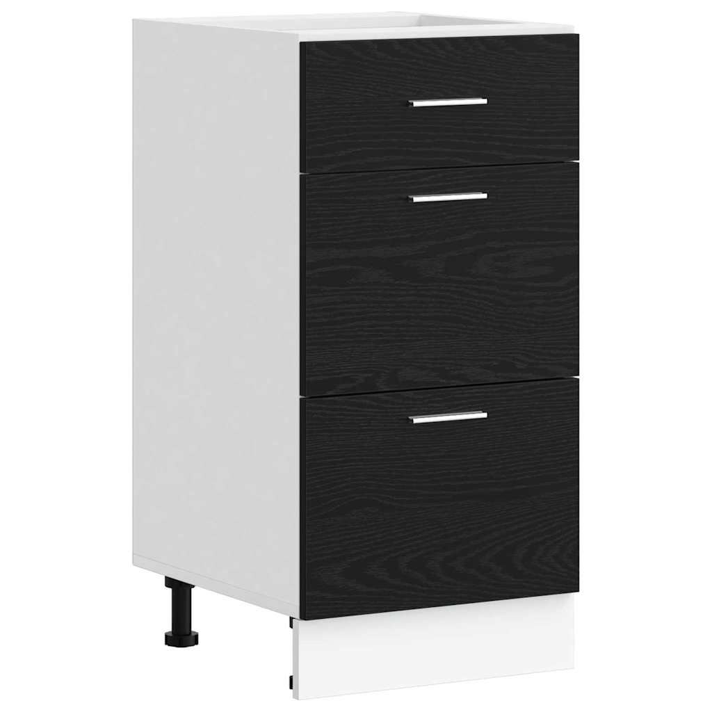 Gabinete Base de Cocina con cajón Roble Negro 40 x 46 x 81,5 cm