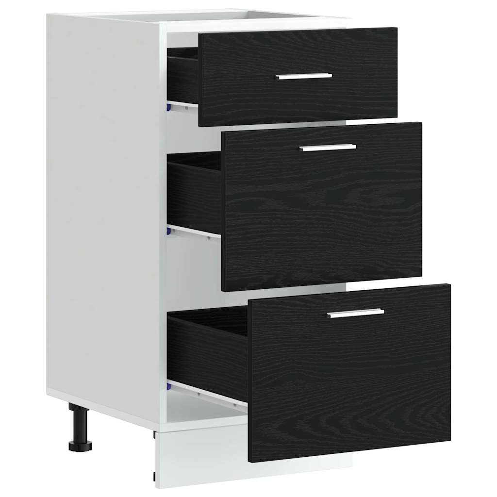 Gabinete Base de Cocina con cajón Roble Negro 40 x 46 x 81,5 cm