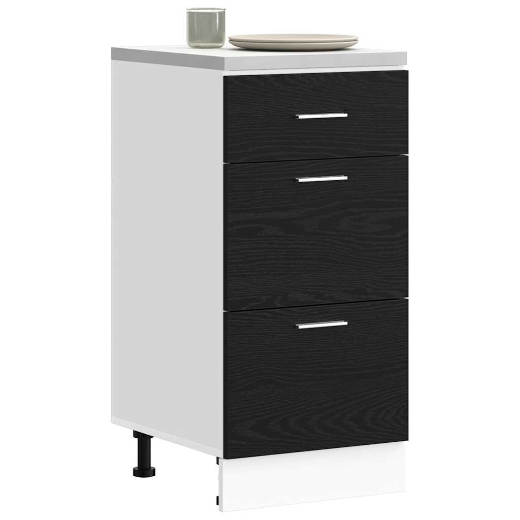 Gabinete Base de Cocina con cajón Roble Negro 40 x 46 x 81,5 cm