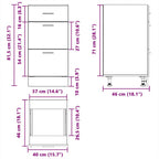 Gabinete Base de Cocina con cajón Roble Negro 40 x 46 x 81,5 cm
