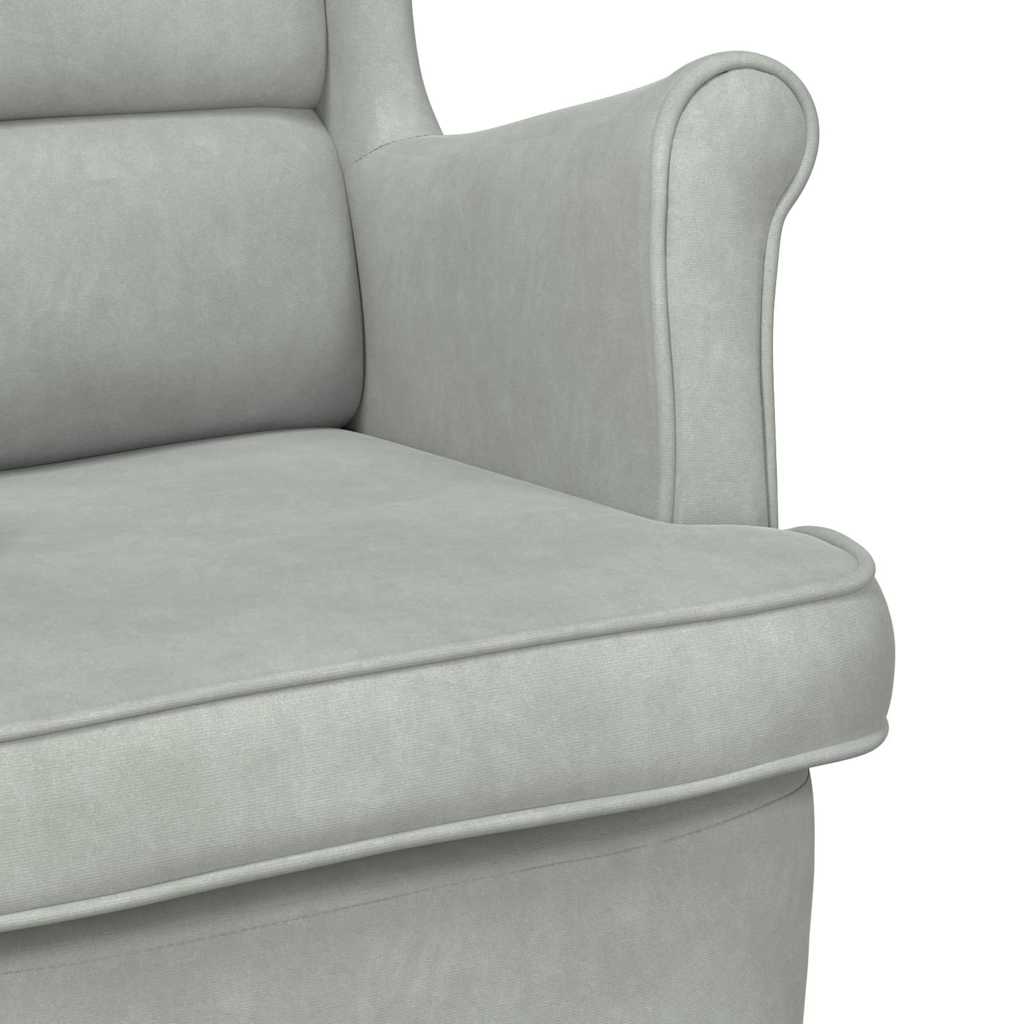 sillón Gris Claro Terciopelo