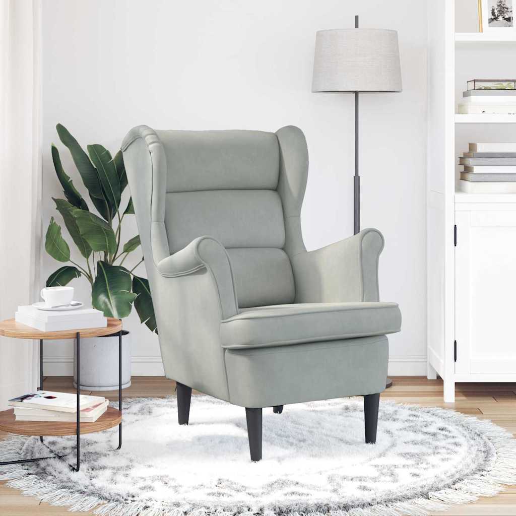 sillón Gris Claro Terciopelo
