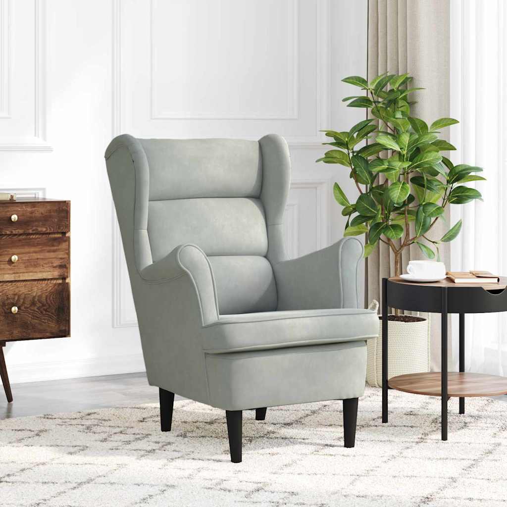 sillón Gris Claro Terciopelo