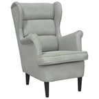 sillón Gris Claro Terciopelo