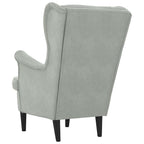 sillón Gris Claro Terciopelo