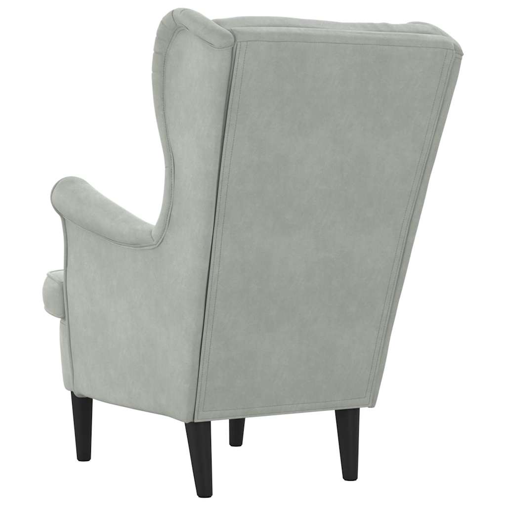 sillón Gris Claro Terciopelo