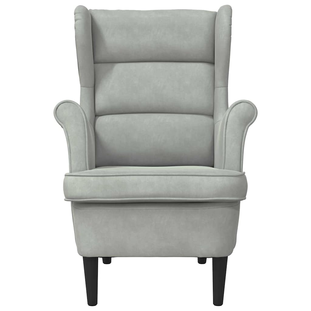 sillón Gris Claro Terciopelo