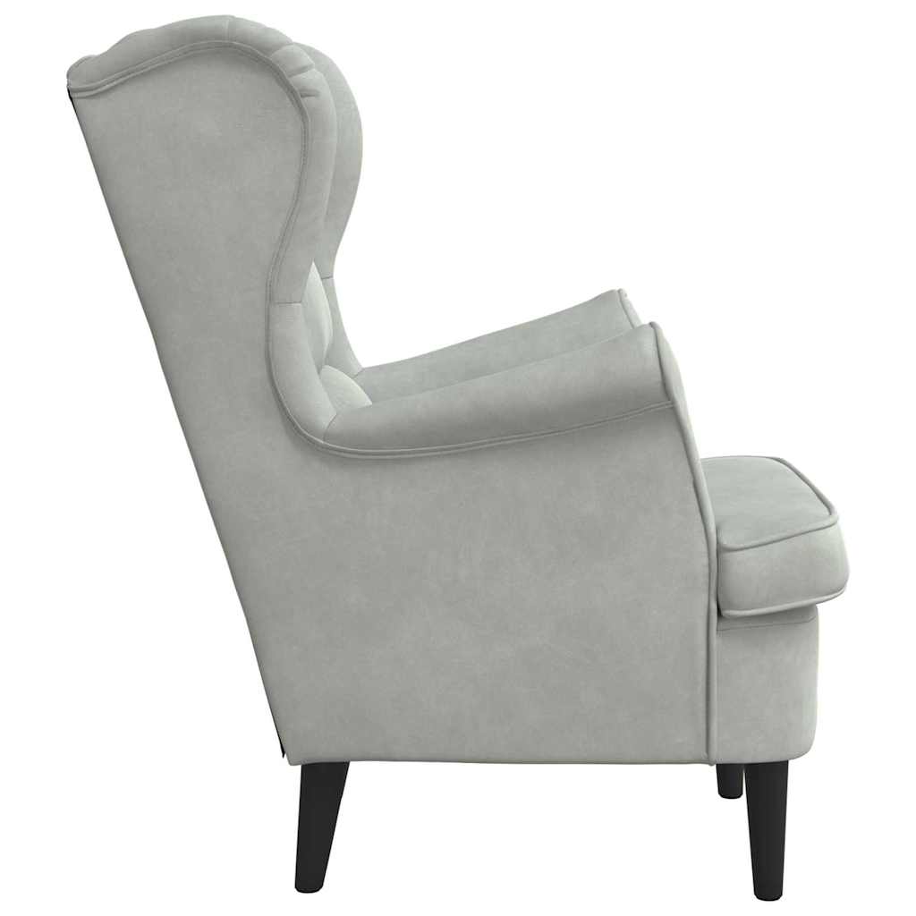 sillón Gris Claro Terciopelo