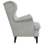sillón Gris Claro Terciopelo