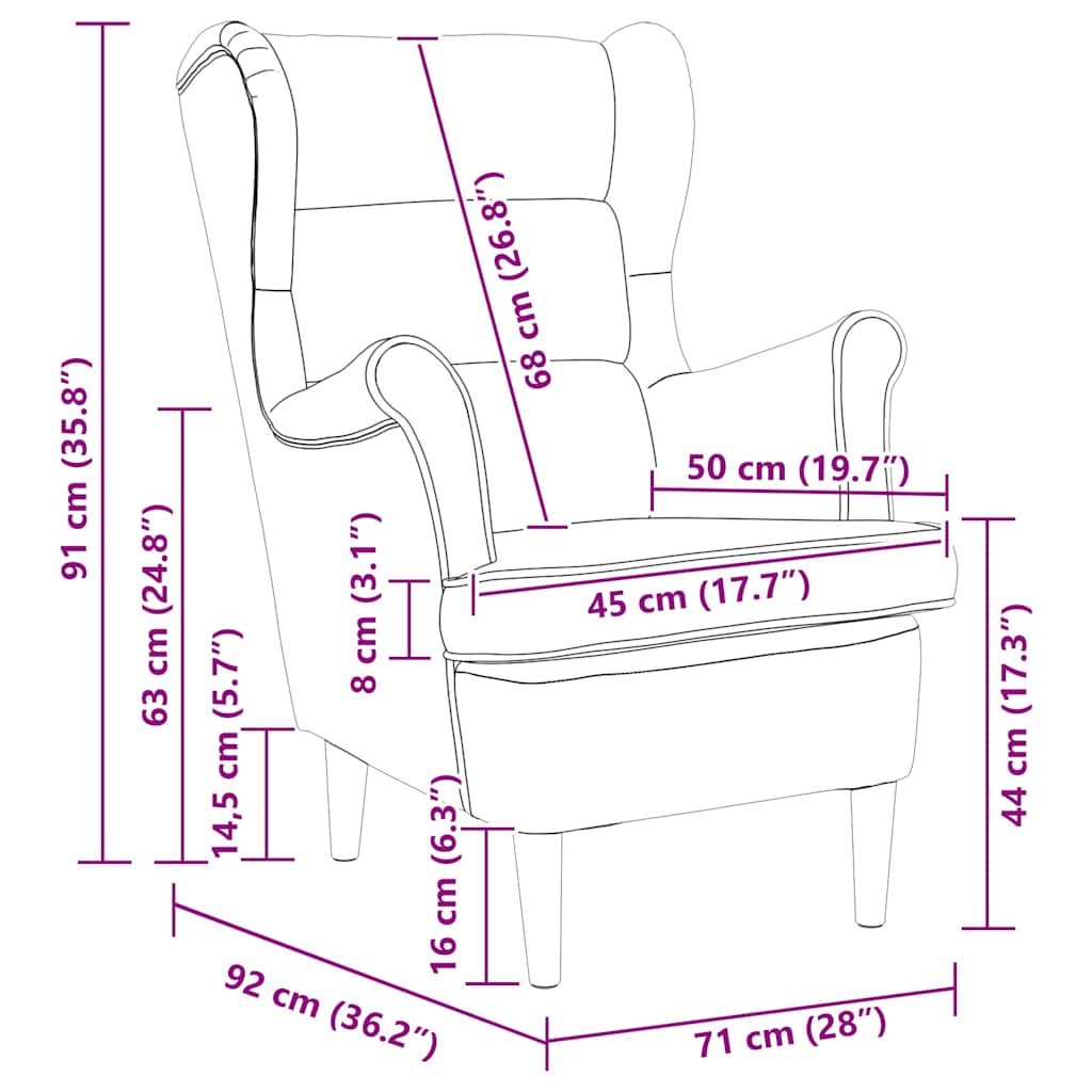 sillón Gris Claro Terciopelo