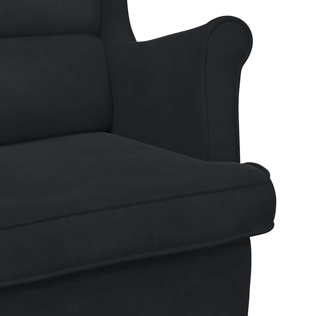 Mecedora con cojín Negro 92 x 71 x 100 cm Madera contrachapada