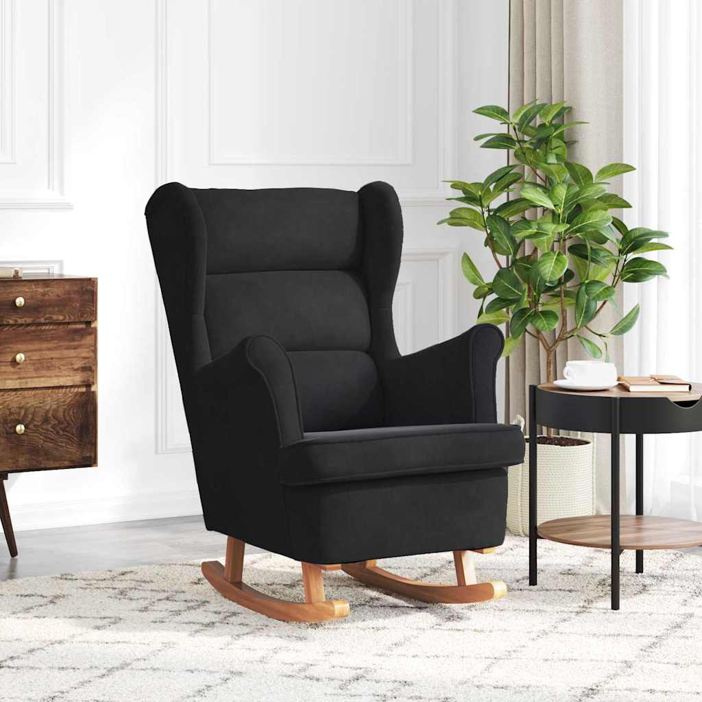 Mecedora con cojín Negro 92 x 71 x 100 cm Madera contrachapada