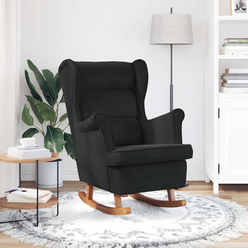 Mecedora con cojín Negro 92 x 71 x 100 cm Madera contrachapada