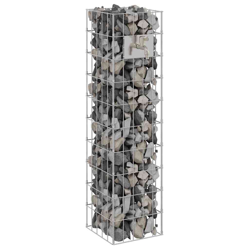 Grifo de Gabión Plateado 25 x 25 x 100 cm Acero inoxidable