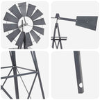 Molino de viento Gris 84 x 68 x 245 cm Hierro