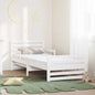 Extendable bed with mattress 80 x 200 cm Solid pine wood