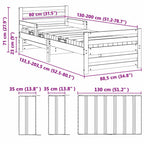 Cama con colchón extensible 80 x 200 cm Madera de pino macizo
