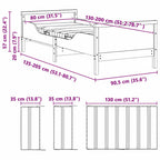 Marco de cama con colchón extensible con cabecera 80 x 200 cm