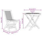 Conjunto de Comedor de Jardín 3 pcs Marrón