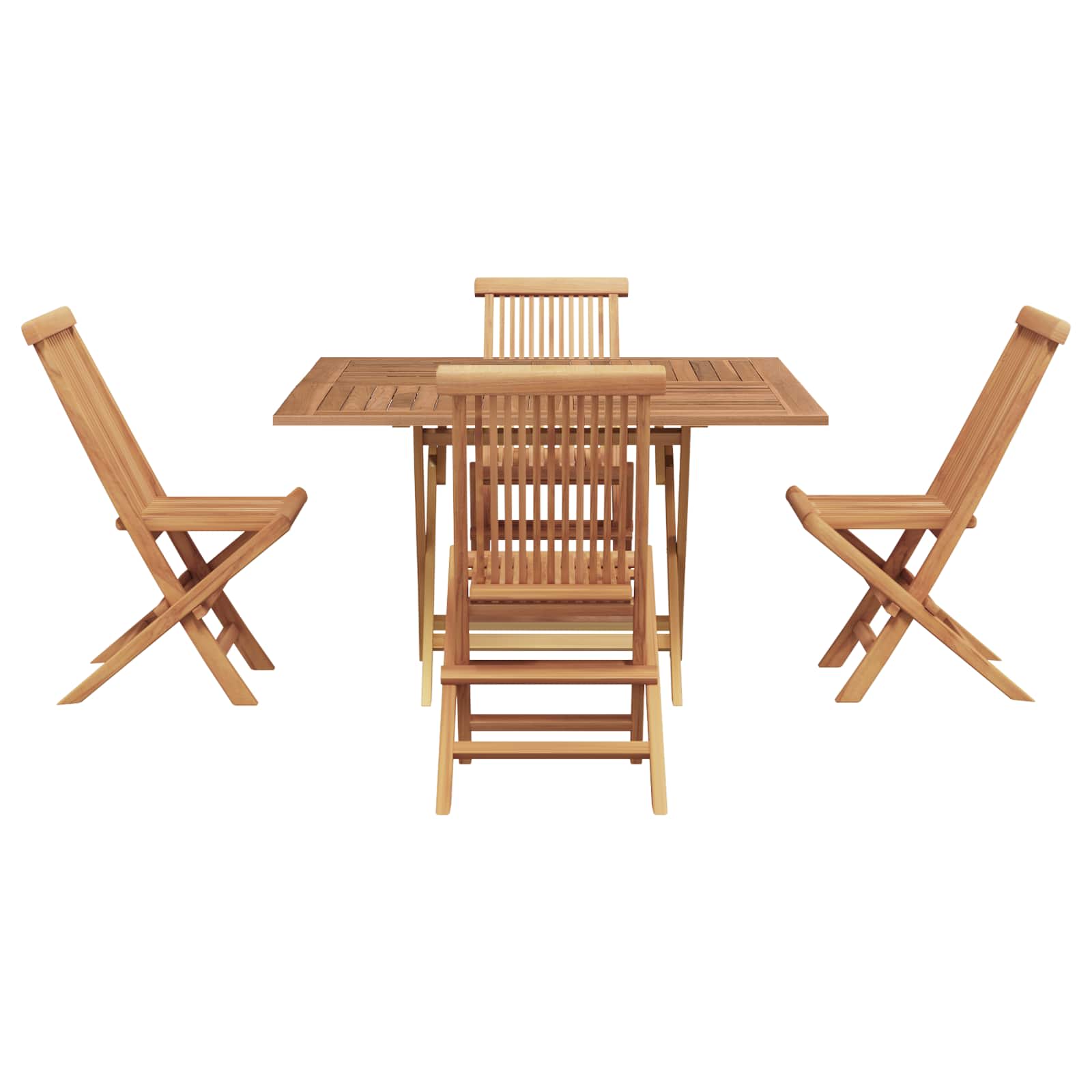 Conjunto de Comedor de Jardín Marrón Madera de teca maciza