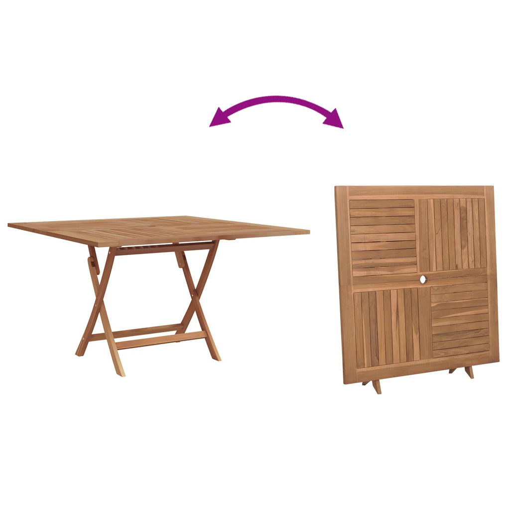 Conjunto de Comedor de Jardín Marrón Madera de teca maciza