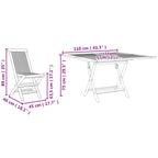 Conjunto de Comedor de Jardín Marrón Madera de teca maciza