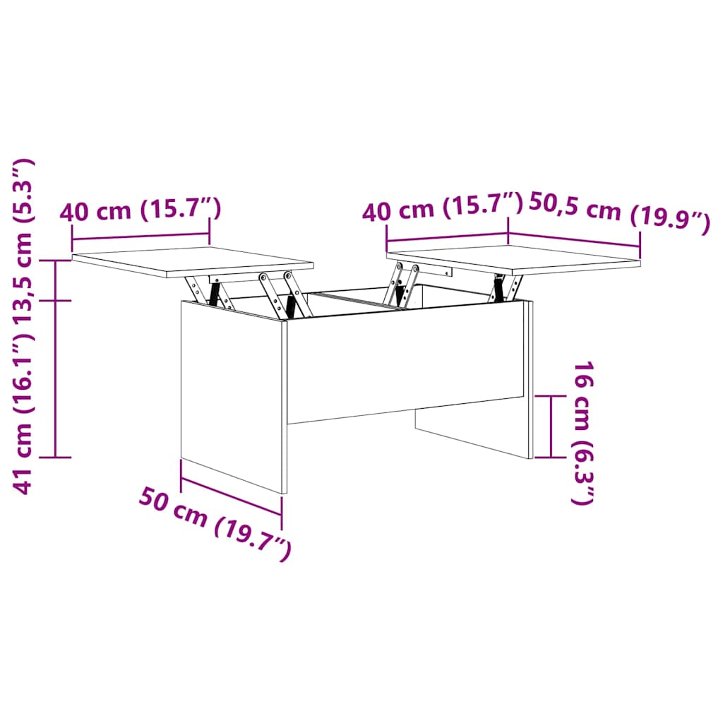 Mesa de Café Madera envejecida 102 x 50,5 x 46,5 cm