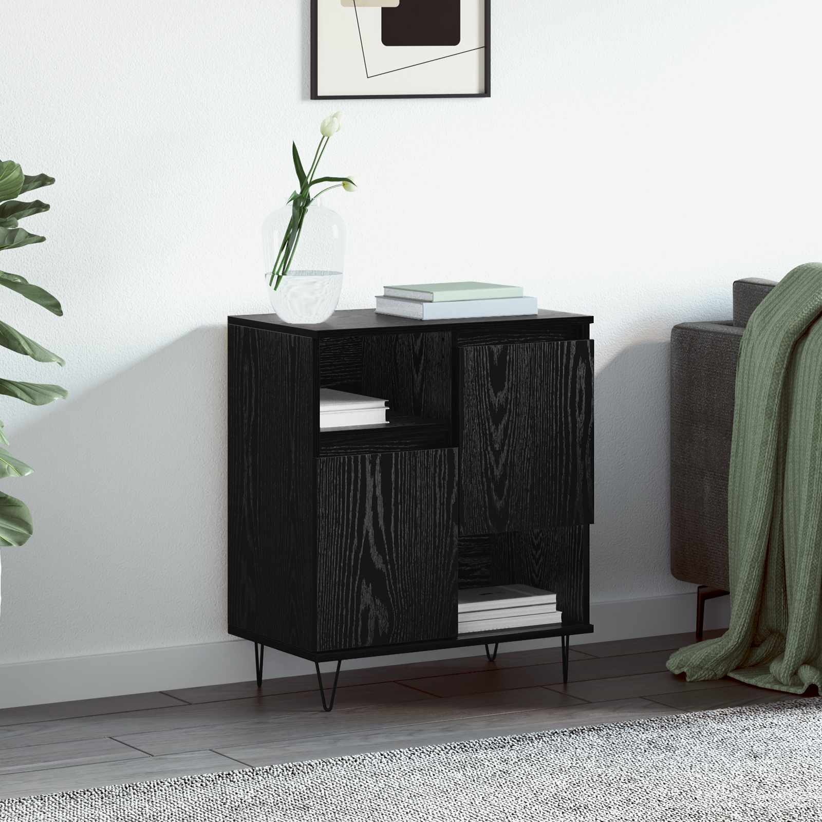 Sideboard Grey Concrete 89 x 34.5 x 80 cm Engineered Wood