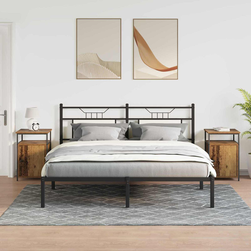 Armario de Noche 2 pcs Madera antigua Madera contrachapada