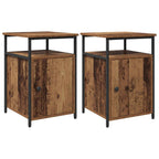 Armario de Noche 2 pcs Madera antigua Madera contrachapada