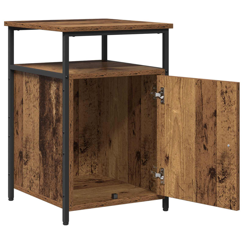 Armario de Noche 2 pcs Madera antigua Madera contrachapada