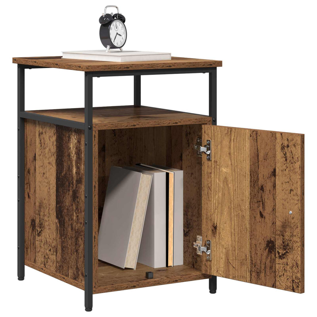 Armario de Noche 2 pcs Madera antigua Madera contrachapada