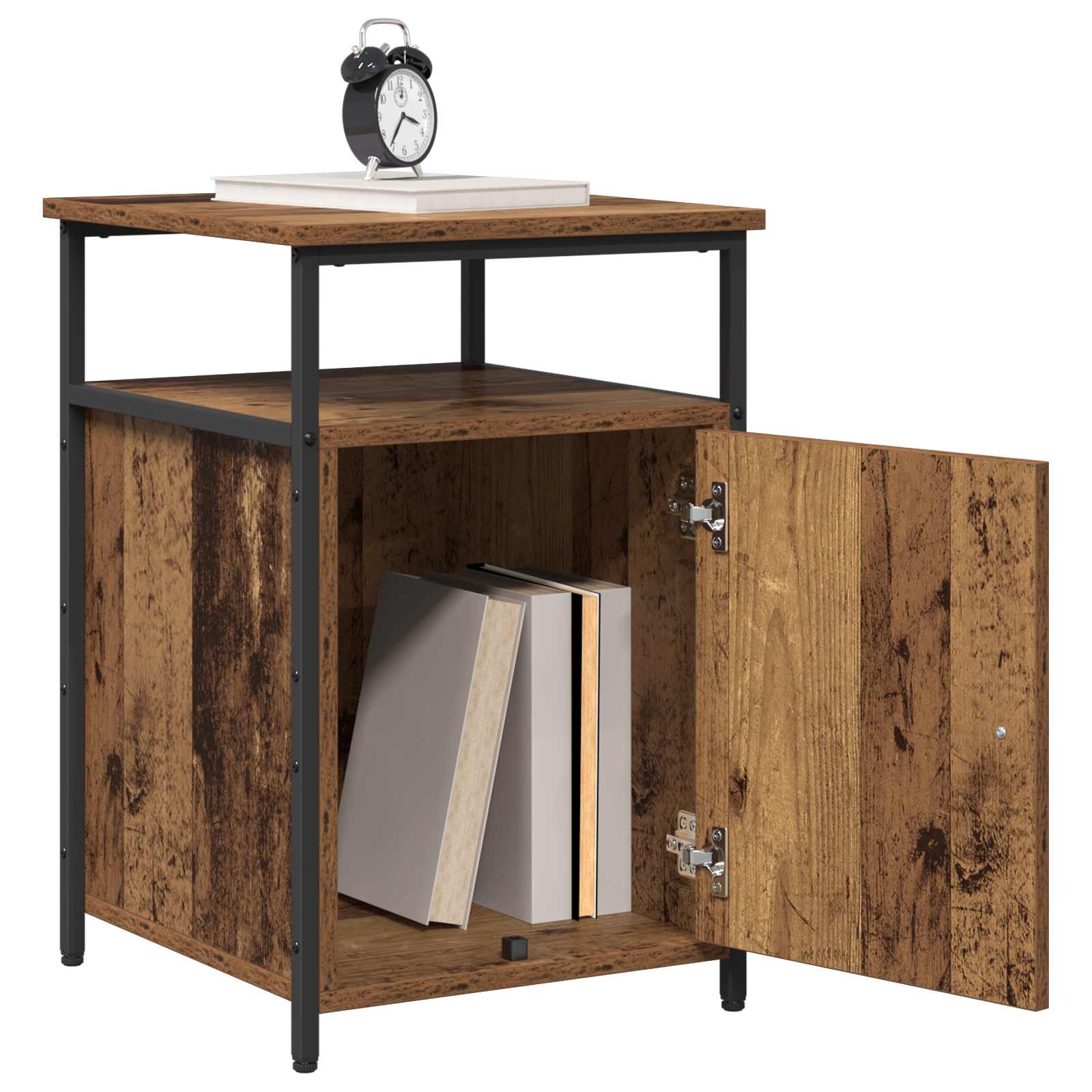 Armario de Noche 2 pcs Madera antigua Madera contrachapada