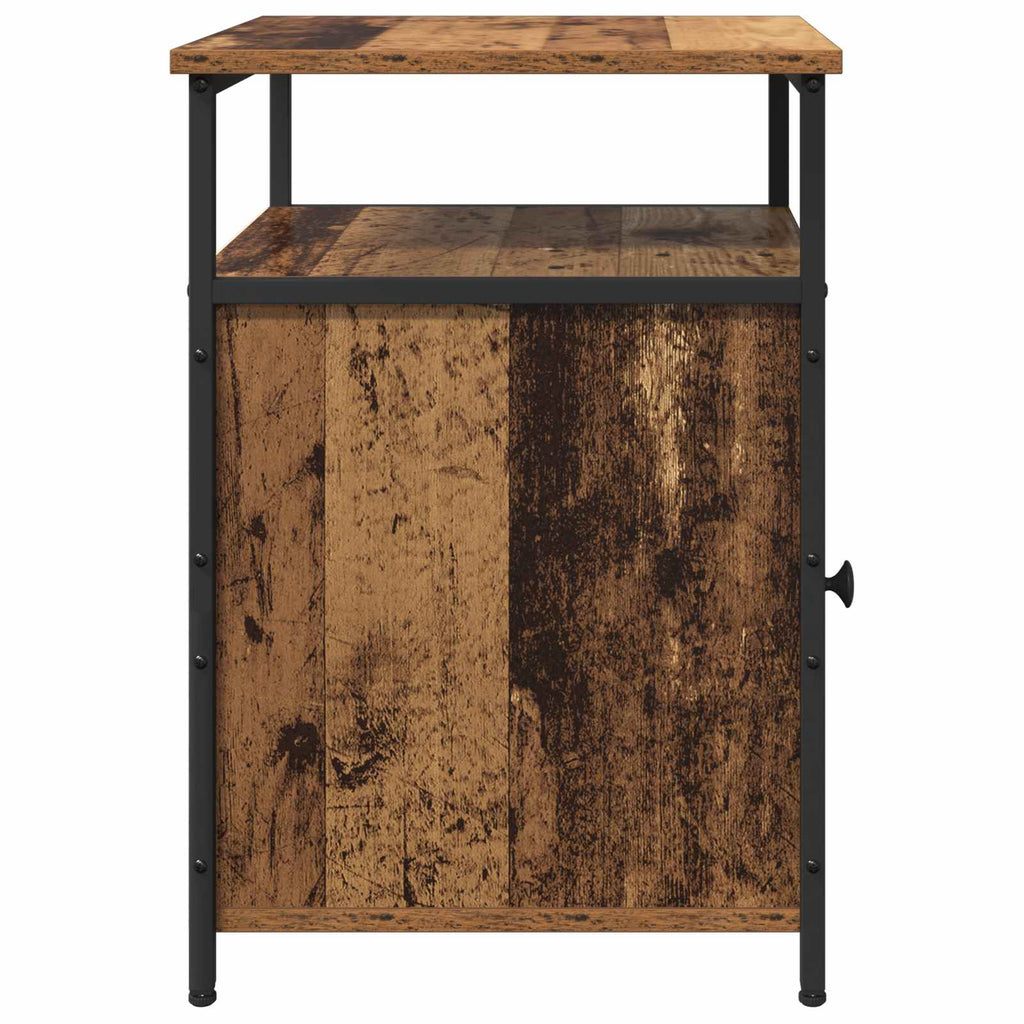 Armario de Noche 2 pcs Madera antigua Madera contrachapada